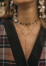 Pendientes flor plateada