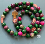 Rosario Collar 3 Vueltas Piedras Naturales hecho a mano