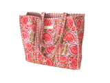 Bolso Tote Bag Rosa Flores Coral
