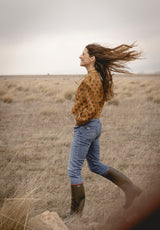 Chaqueta ocre flores