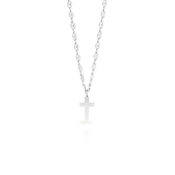 Colgante cruz cadena gorda plata