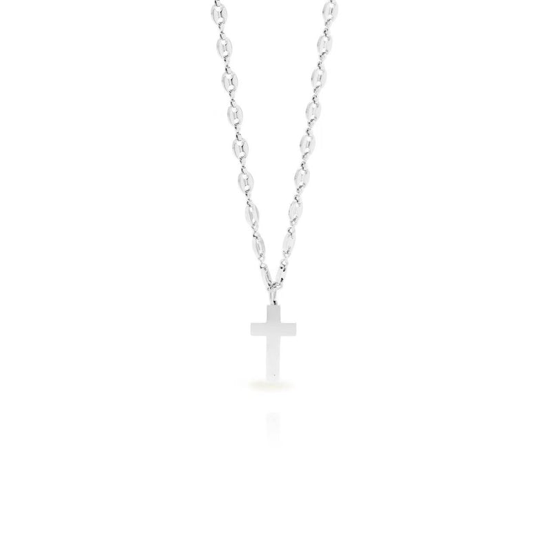 Colgante cruz cadena gorda plata