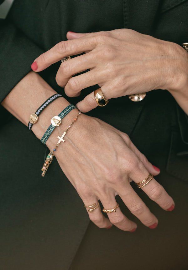 Pulsera tela corazón