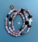 Rosario pulsera collar piedra irregular