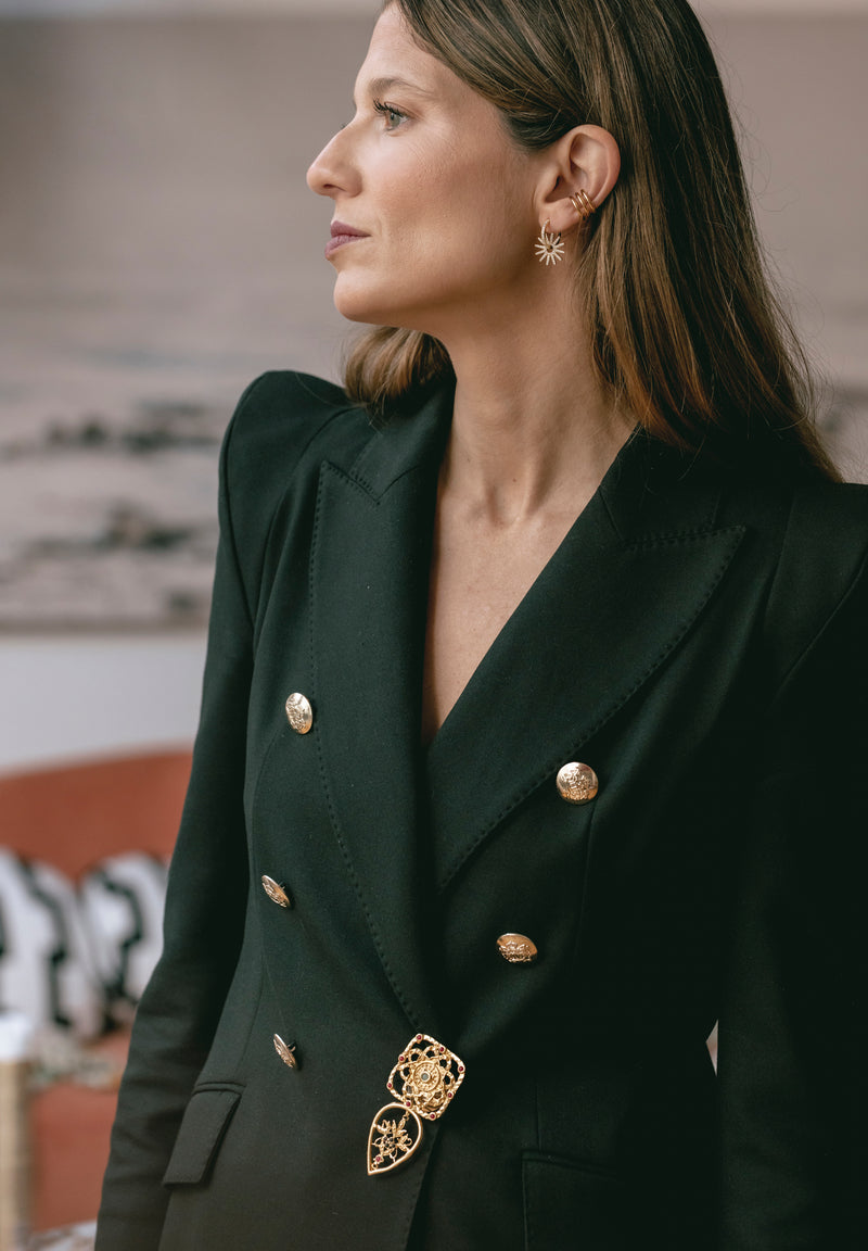 Broche Enredadera burdeos