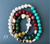 Rosario Collar 3 Vueltas Piedras Naturales hecho a mano