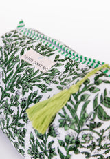 Neceser estampado floreado verde L