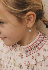 Aros esmaltados flor naranja