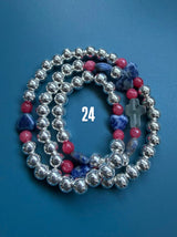 Rosario pulsera collar corazón plata