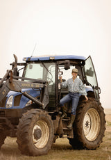 Camisa Azul tulipanes