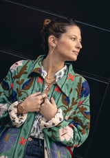 Chaqueta kaftan verde