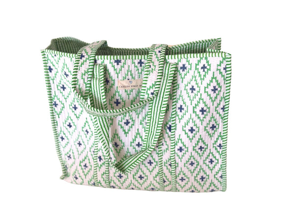 Bolso Tote Bag Rombos Verde