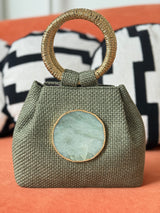 Bolso yute asa piedra bolso verde seco