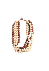 Collar bolas marrón/beige