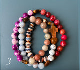 Rosario Collar 3 Vueltas Piedras Naturales hecho a mano