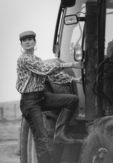 Camisa Azul tulipanes