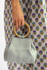 Bolso yute asa verde agua