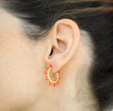 Pendientes Cresp Coral y Naranja