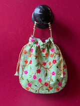 Bolso Potli Flores verde