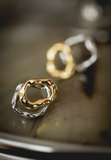 Pendientes martillados oro/plata