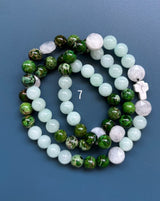 Rosario pulsera collar piedra plana