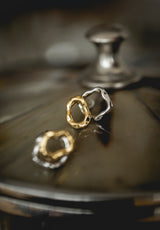 Pendientes martillados oro/plata