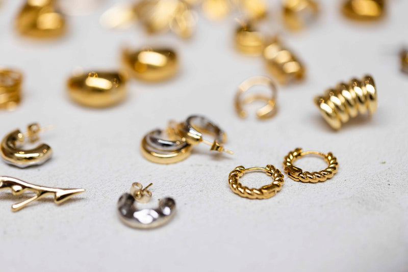 Aros Doble Irregular Dorado/Plata