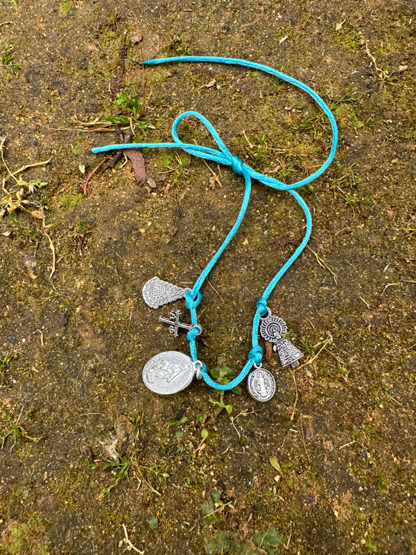 Pulsera medallas Anawim azul