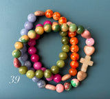 Rosario Collar 3 Vueltas Piedras Naturales hecho a mano