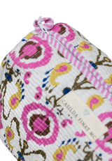 Neceser estampado rosa y amarillo