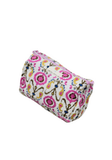 Neceser estampado rosa y amarillo