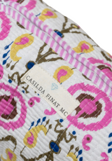 Neceser estampado rosa y amarillo