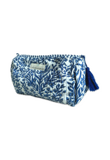 Neceser estampado hojas azul eléctrico