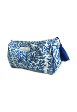 Neceser estampado hojas azul eléctrico