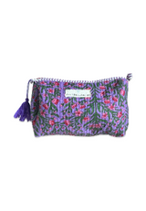 Neceser estampado lila flores fucsia