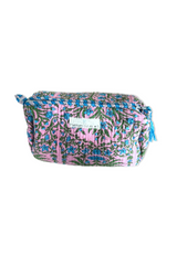 Neceser estampado rosa flores turquesa
