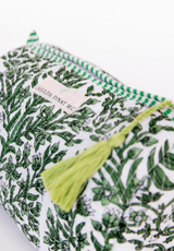 Neceser estampado floreado verde