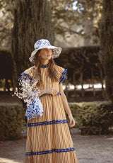 Bolso tela flores azul