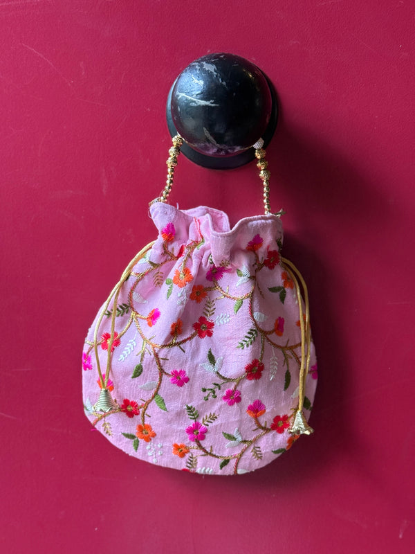 Bolso Potli Flores Rosa