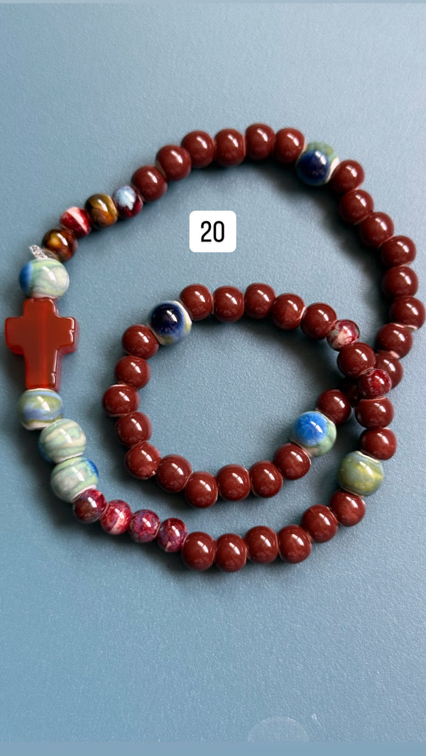 Pulsera Rosario Cerámica dos vueltas