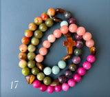 Rosario Collar 3 Vueltas Piedras Naturales hecho a mano