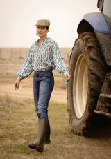 Camisa Azul tulipanes