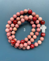Rosario pulsera collar piedra redonda