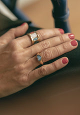 Anillo corazón Verde Agua