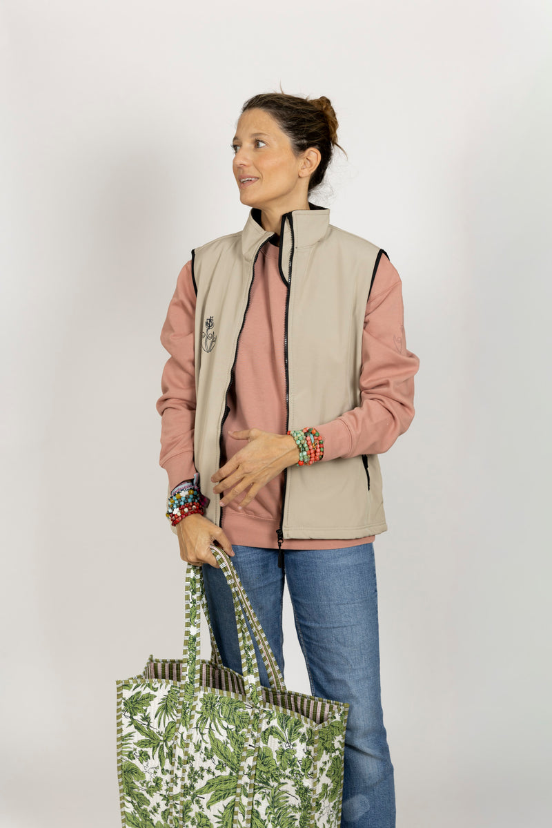 Chaleco con interior polar Solo Dios Anawim Beige