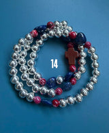 Rosario pulsera collar corazón plata