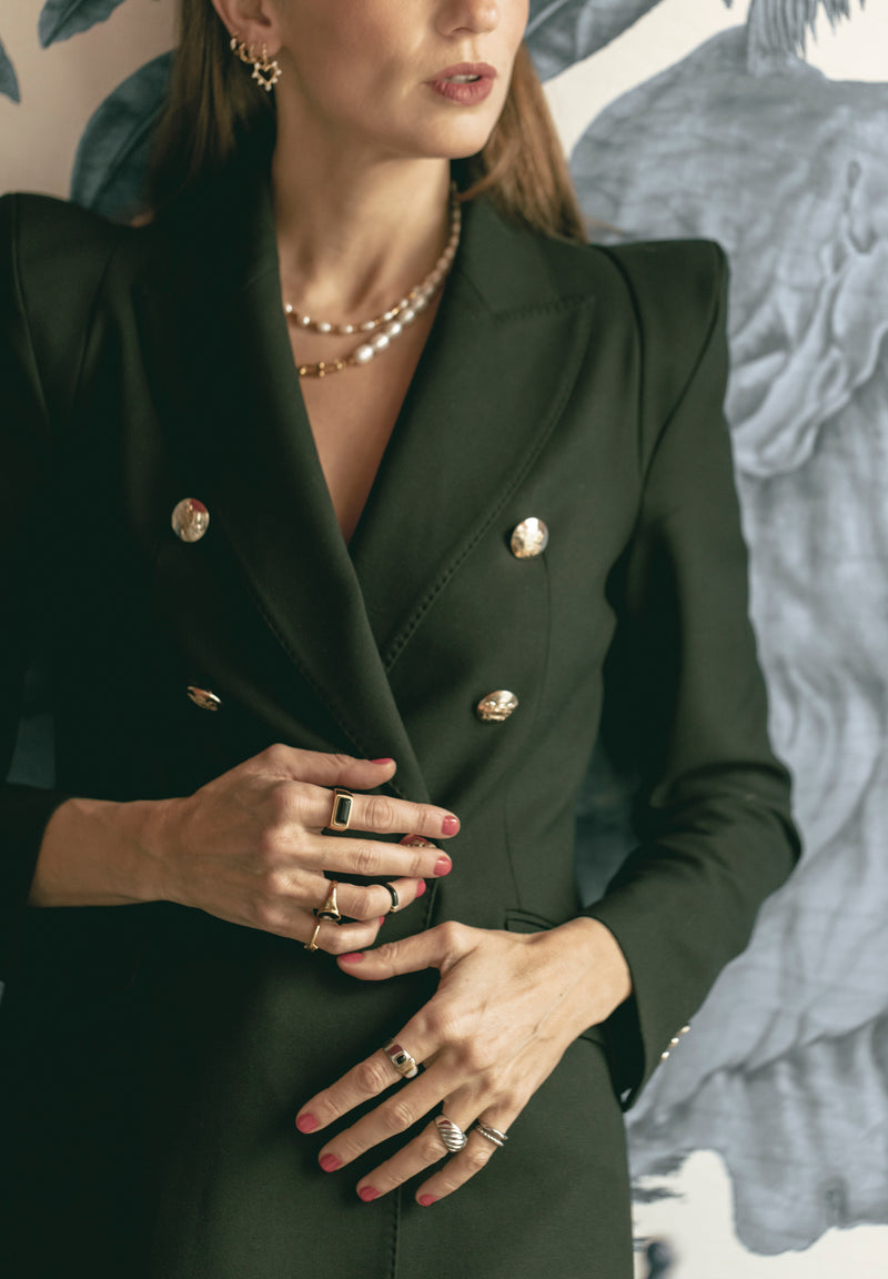 Anillo Estriado Plata