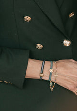 Pulsera Medalla Virgen Covadonga oro verde