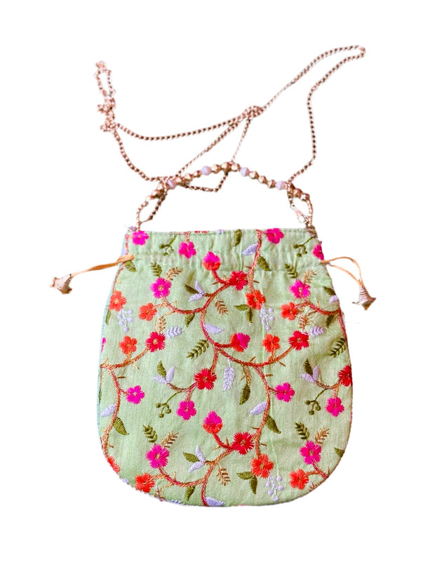 Bolso Potli Flores verde