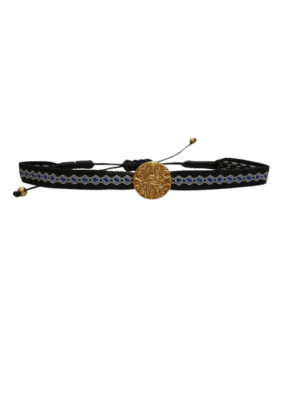 Pulsera Medalla Virgen de las Mercedes Azul